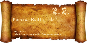 Mercsa Radiszló névjegykártya